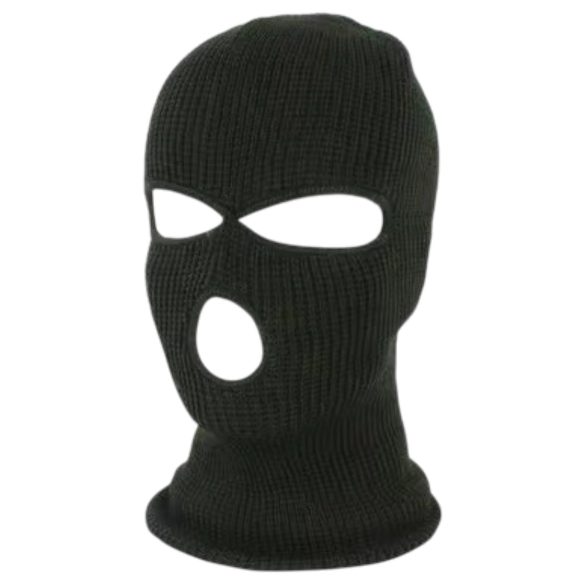 Balaclava - máscara erótica com 3 aberturas - tricô preto