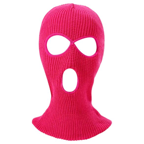 Balaclava - máscara de malha com 3 aberturas (rosa escuro)