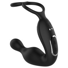   Lonely - vibrador de próstata com cabeça rotativa e anel peniano (preto)