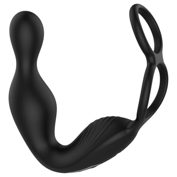 Lonely - vibrador de próstata com cabeça rotativa e anel peniano (preto)