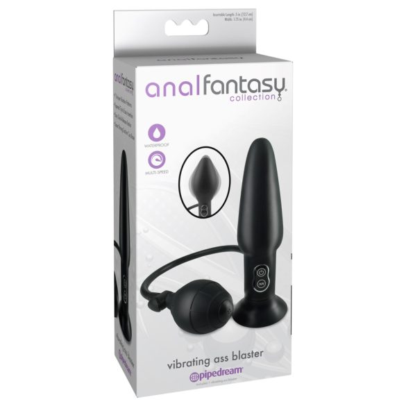 Anal Fantasy - plug anal vibratório inflável - silicone preto