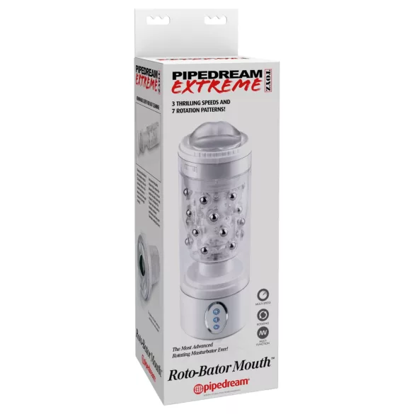 PDX Roto-Bator - masturbador boca vibratório - branco
