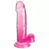 King Cock Clear 7 - dildo com escroto - silicone rosa