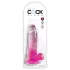 King Cock Clear 7 - dildo com escroto - silicone rosa