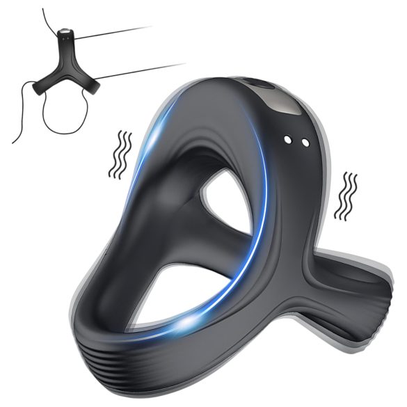 AlvUp - anel peniano e escrotal vibratório - silicone preto