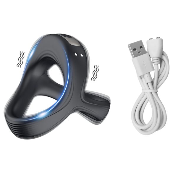 AlvUp - anel peniano e escrotal vibratório - silicone preto