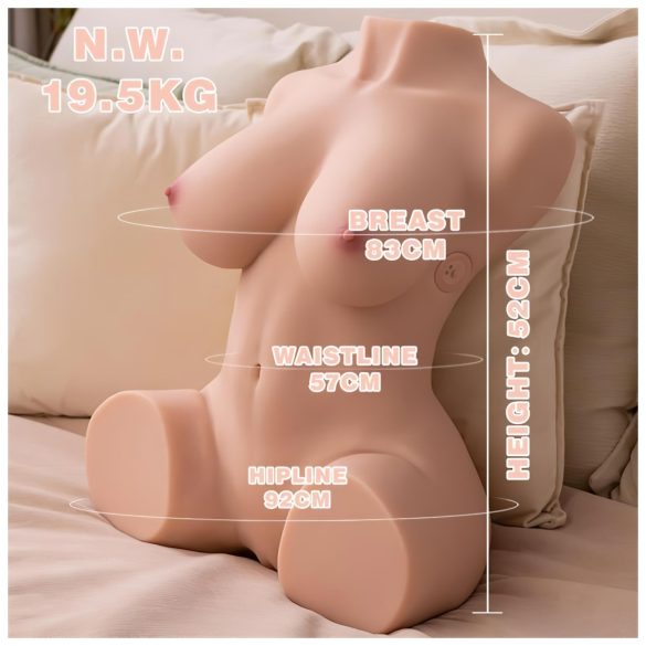 XISE Dania - Masturbador Torso com Função de Empurrão (Natural)