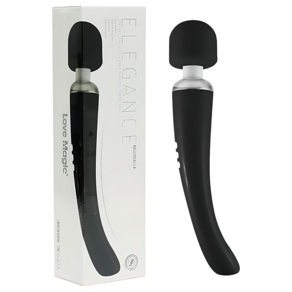 Love Magic Elegance Wand - vibrador massageador recarregável - silicone preto