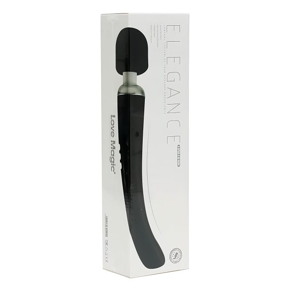 Love Magic Elegance Wand - vibrador massageador recarregável - silicone preto