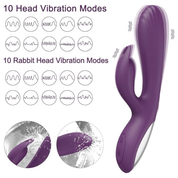 AlvUp - vibrador estimulador ponto G com orelhas - silicone lilás