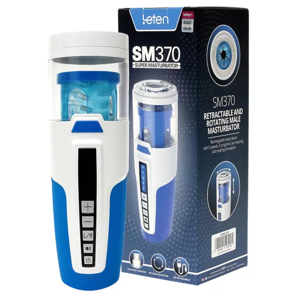 Leten SM370 - masturbador rotativo e sonoro (branco)