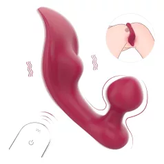   Sex HD Chomper - vibrador clitóris e anal - silicone vermelho