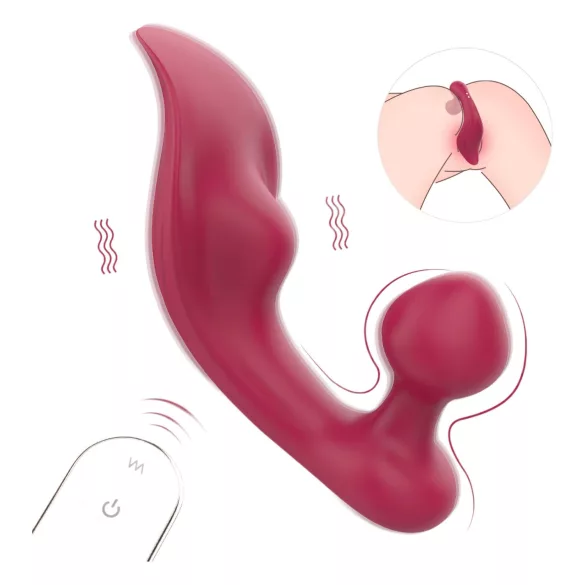 Sex HD Chomper - vibrador clitóris e anal - silicone vermelho