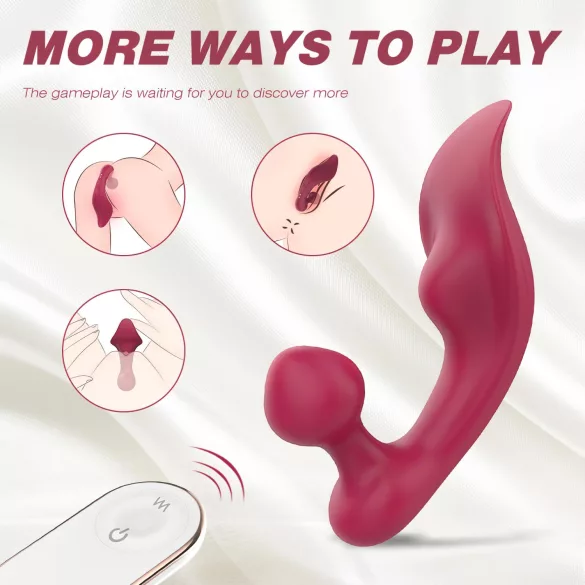 Sex HD Chomper - vibrador clitóris e anal - silicone vermelho