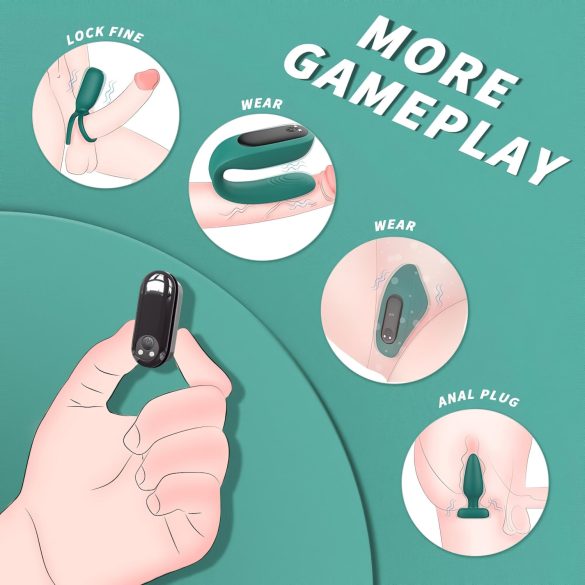 Sex HD - vibrador com controle remoto recarregável - kit 4 peças - verde