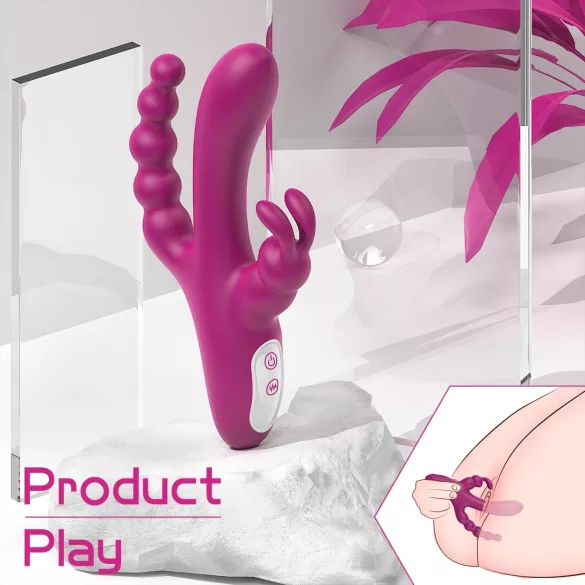 Sex HD Joker - vibrador tripo clitoriano recarregável à prova d'água roxo