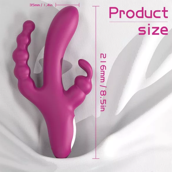 Sex HD Joker - vibrador tripo clitoriano recarregável à prova d'água roxo