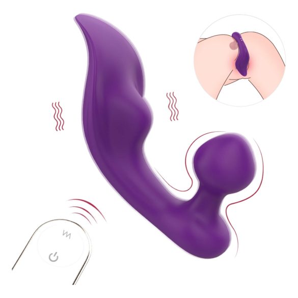 Sex HD Chomper - vibrador clitóris e anal à prova d'água - roxo