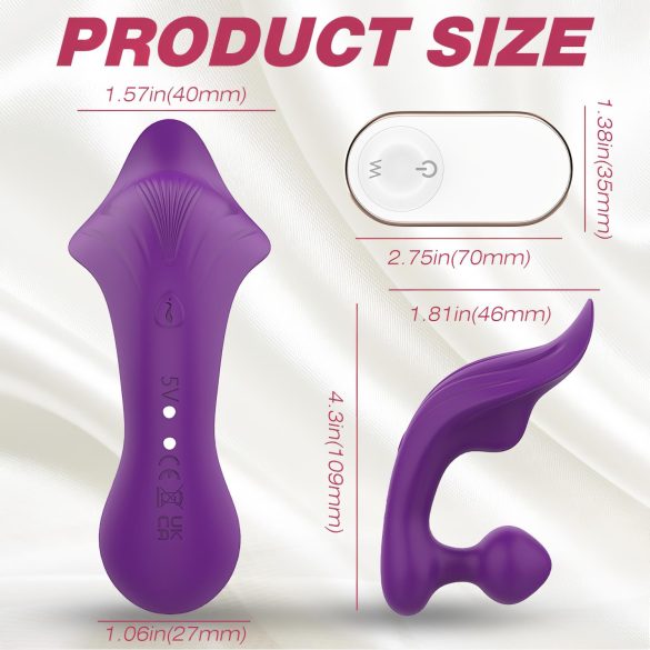 Sex HD Chomper - vibrador clitóris e anal à prova d'água - roxo