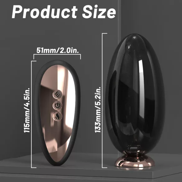 Sex HD Mirror - vibrador de língua com função de aquecimento - preto