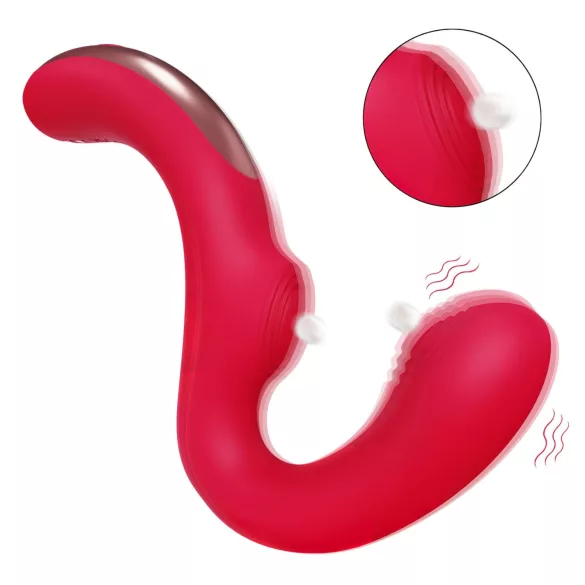 SEX HD Genie - vibrador ponto G e clitóris - silicone vermelho