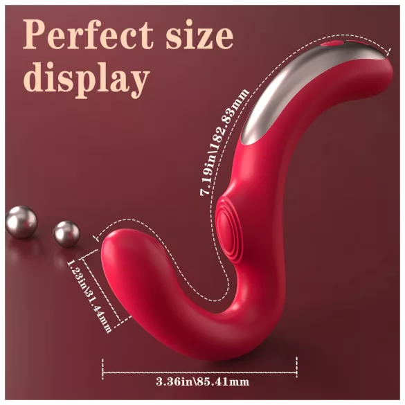 SEX HD Genie - vibrador ponto G e clitóris - silicone vermelho