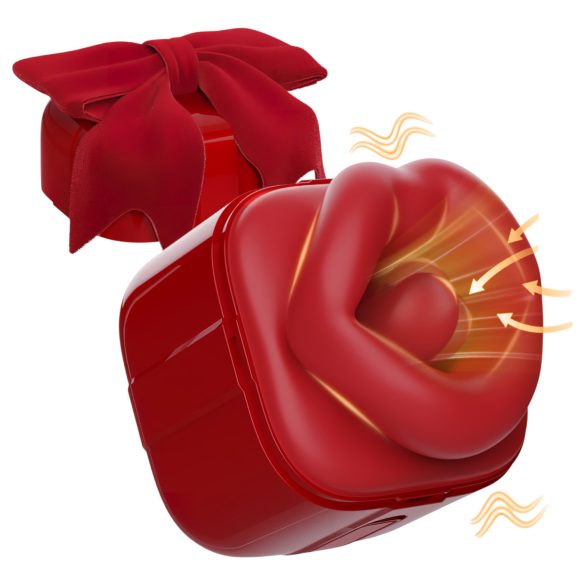 SEX HD Lovely Kiss - vibrador sugador de língua e clitóris - silicone vermelho