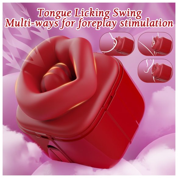 SEX HD Lovely Kiss - vibrador sugador de língua e clitóris - silicone vermelho