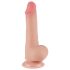 Lovetoy Sliding-Skin - dildo com ventosa - dupla camada - 19,5cm (cor natural)