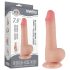 Lovetoy Sliding-Skin - dildo com escroto duplo revestimento - 20cm bege