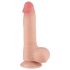 Lovetoy Sliding-Skin - dildo com escroto duplo revestimento - 20cm bege