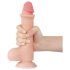 Lovetoy Sliding-Skin - dildo com escroto duplo revestimento - 20cm bege