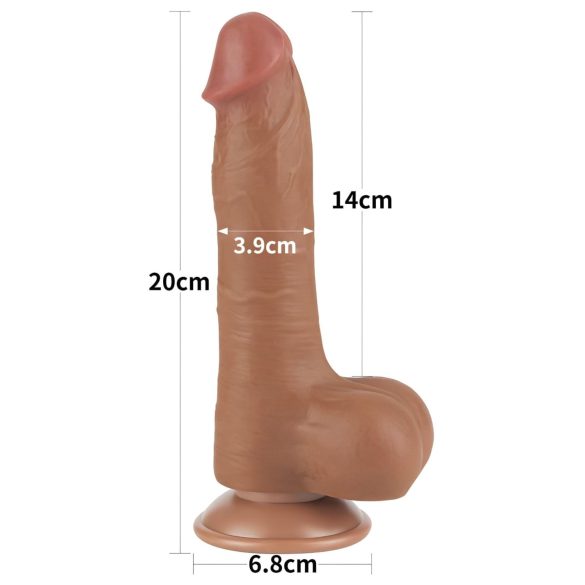 Lovetoy Sliding-Skin - dildo com testículos duplo silicone