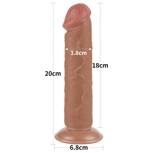 Lovetoy Sliding-Skin - dildo ventosa duplo revestimento 20cm - cor natural