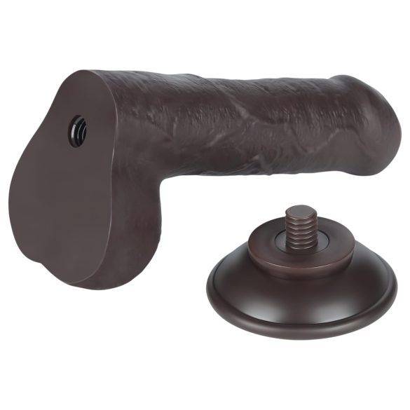 Lovetoy Sliding-Skin - dildo realista com escroto - 18,3cm marrom