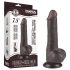 Lovetoy Sliding-Skin - dildo com escroto duplo revestimento - 19,5cm marrom