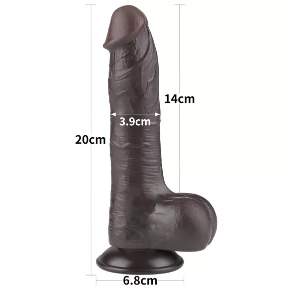Lovetoy Sliding-Skin - dildo realístico com escroto - 20cm - marrom
