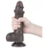 Lovetoy Sliding-Skin - dildo realístico com escroto - 20cm - marrom