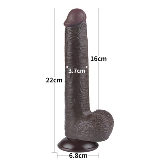 Lovetoy Sliding-Skin - dildo com ventosa dupla camada - 20,8cm marrom