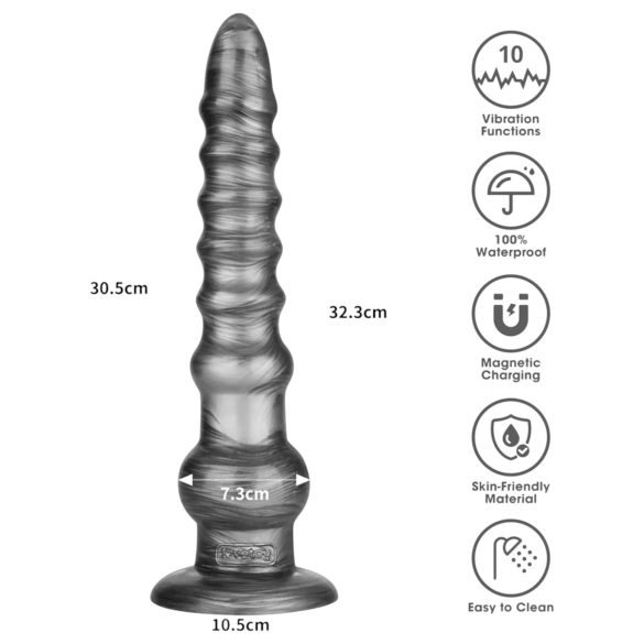 Lovetoy King Sized - vibrador extra grande - 32 cm (cinza)
