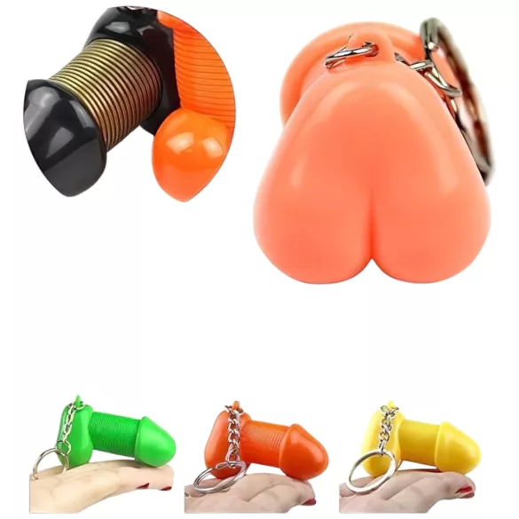 Roomfun - porta-chaves de pénis engraçado (laranja)