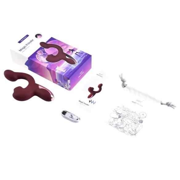 Magic Motion Magic Ponder - vibrador rabbit 2 em 1 - silicone bordô