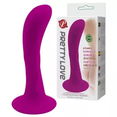   Pretty Love Baile - plug anal com ventosa curvado - silicone rosa