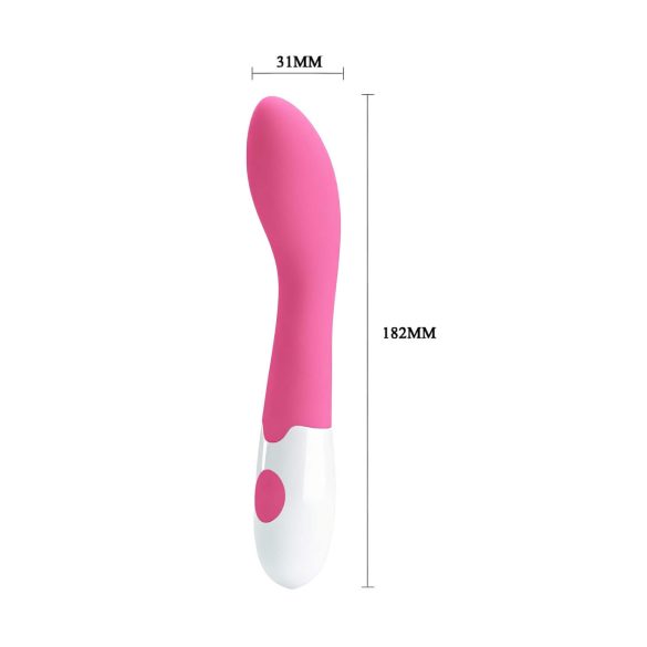 Pretty Love Bishop - vibrador ponto G à prova d’água - silicone rosa/branco