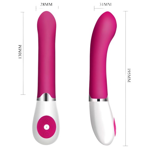 Pretty Love Daniel - vibrador ponto G à prova d'água - silicone rosa branco