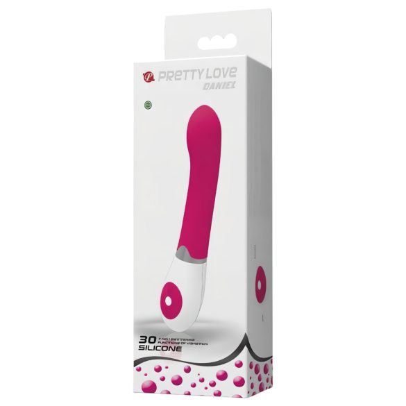 Pretty Love Daniel - vibrador ponto G à prova d'água - silicone rosa branco
