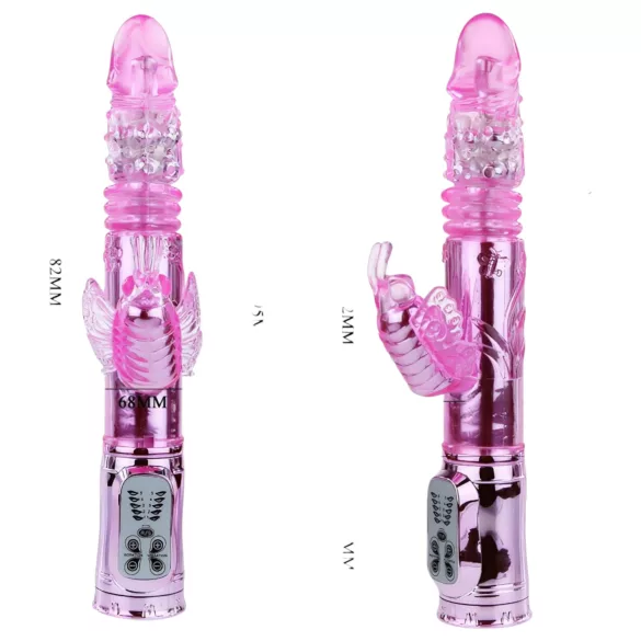 Baile - vibrador clitoriano borboleta com braço - silicone rosa