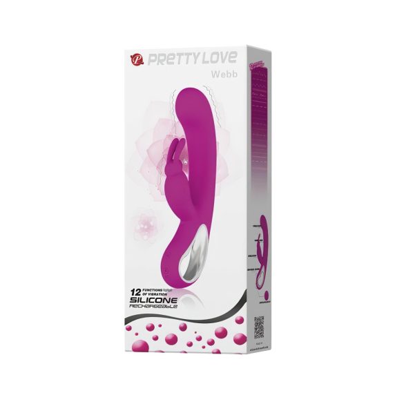 Pretty Love Webb - vibrador com estimulador de clitóris - silicone rosa