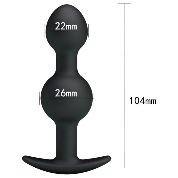 Pretty Love - plug anal com bolas internas - silicone preto