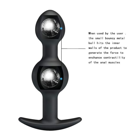 Pretty Love - plug anal com bolas internas - silicone preto